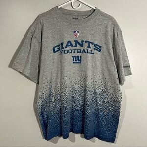 Reebok NFL NY New York Giants Football Gray Blue Short Sleeve T-Shirt Mens Large